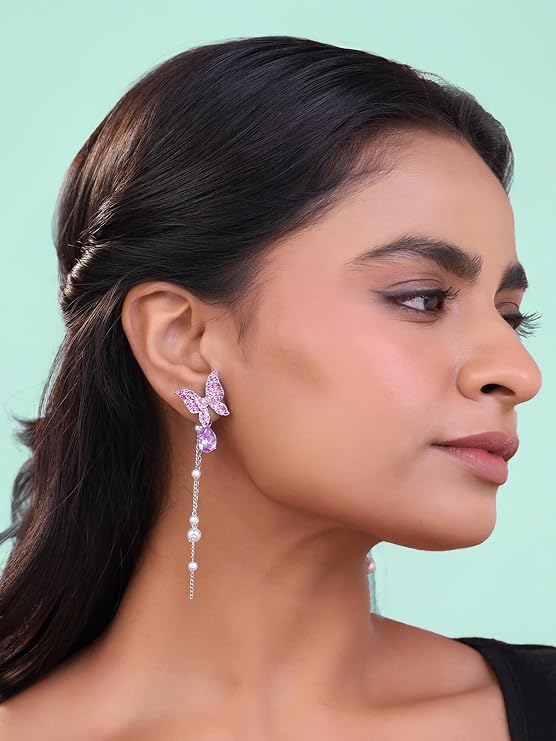 Crushly Jewels Butterfly Style Pretty Aesthetic Earrings - Image 3