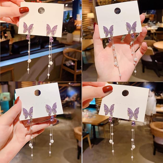 Crushly Jewels Butterfly Style Pretty Aesthetic Earrings - Image 4