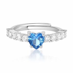 Crushly Jewels Blue Gemstone Heart Ring