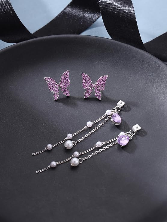 Crushly Jewels Butterfly Style Pretty Aesthetic Earrings - Image 2